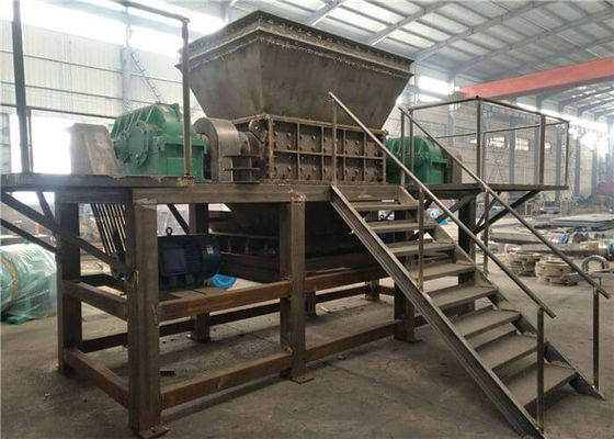 중국 병원 폐기물 슈레더 기계 두 배 갱구 쓰레기 분쇄 처리 식물 협력 업체